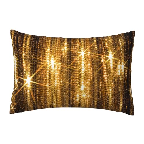 EnkzpoHen Kissenbezug mit verstecktem Reißverschluss, rechteckig, goldfarben, glitzernd, bequem, atmungsaktiv von EnkzpoHen