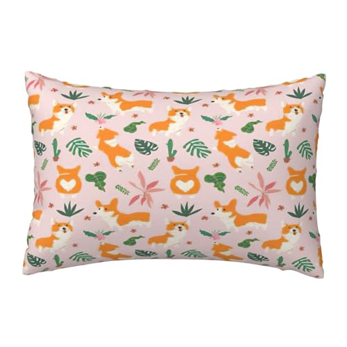 EnkzpoHen Kissenbezug mit verstecktem Reißverschluss, rechteckig, klein, Corgi-Druck, bequem, atmungsaktiv EnkzpoHen Kissenbezug mit verstecktem Reißverschluss, rechteckig, klein, Corgi-Druck, bequem, atmungsaktiv von EnkzpoHen