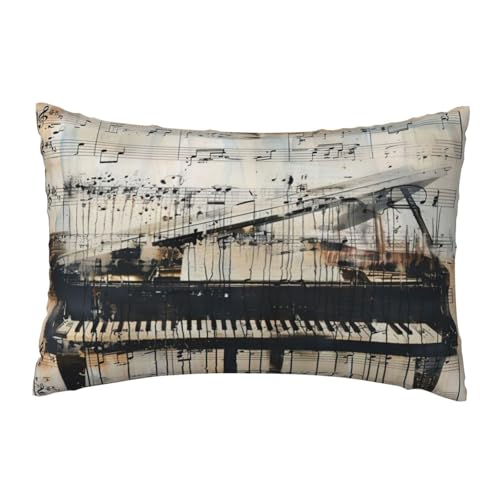 EnkzpoHen Kissenbezug mit verstecktem Reißverschluss, rechteckig, mit Notenmuster, bequem, atmungsaktiv von EnkzpoHen