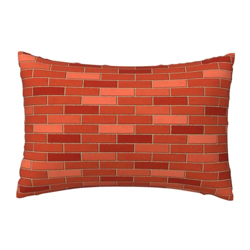 EnkzpoHen Kissenbezug mit verstecktem Reißverschluss, rechteckig, rote Ziegelmauer, bedruckt, bequem, atmungsaktiv von EnkzpoHen