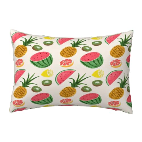 EnkzpoHen Kissenbezug mit verstecktem Reißverschluss, rechteckig, tropische Früchte, bequem, atmungsaktiv von EnkzpoHen