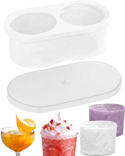 Enleber Eiscrusher slushy maker maschine Eiswürfelbehälter mit Deckel - leicht ablösbares Silikon, Eiswürfelbehälter für Gefrierschrank Eiswürfelform für rasiertes Eis, BPA-frei (weiß) von Enleber