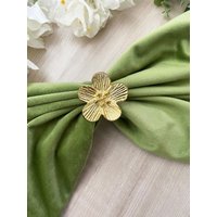 Goldene Blumen Serviettenringe Festival Thanksgiving Weihnachtsdekor, 8Er-Set von Enlivenstores