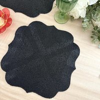 Handgemachte Perlen Schwarz Tischset 14-Zoll-Tischdekoration von Enlivenstores