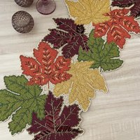 Handgemachter Tischläufer, Ahornblatt, 33x90cm, Mehrfarbig von Enlivenstores