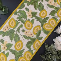 Handgemachter Tischläufer, Zitrone Und Blätter Perlen Läufer Blumenschmuck Multicolor Handgemachter Tischläufer, Zitrone Und Blätter Perlen Läufer Blumenschmuck Multicolor von Enlivenstores