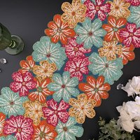 Handgemachter Tischläufer Mit Bunten Blumen, 33 X 92 cm von Enlivenstores