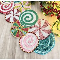 Handgemachter Weihnachtlicher Pfefferminz Tischläufer, 33 X 92 cm von Enlivenstores