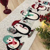 Handgemachter Weihnachtstischläufer, Tischläufer Mit Perlen, Herzstück Multi Color, 13x36Inch von Enlivenstores