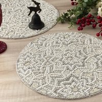 Set Von 2/6, Handgemachte Perlen Tischset, Weihnachten Und Neujahr Tischdekoration von Enlivenstores