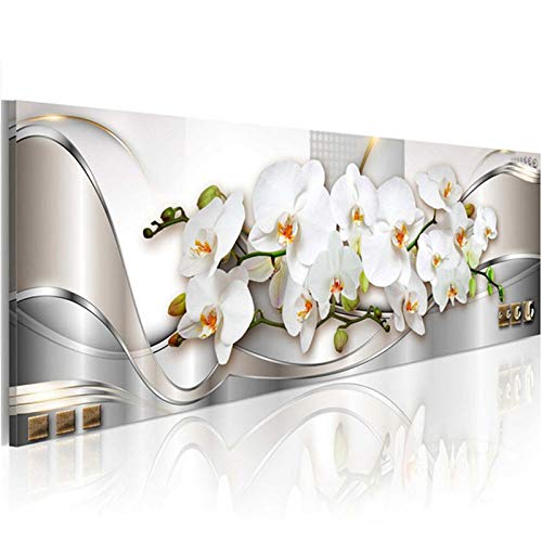 DIY 5D Diamond Painting Kits für Erwachsene/Kinder Weisse Orchidee Diamant Gemälde Full Drill Kristall Strass Handgefertigte Stickerei Kreuzstich für Home Wall Decor Square Drill(30x90cm,12 * 36inch) von Enming