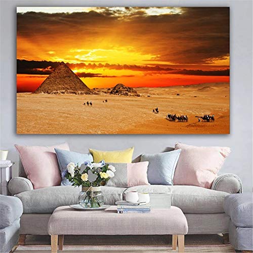 Diamant Malerei Große Größe Ägypten Pyramide DIY 5D Diamant Malen nach Zahlen Kits Vollbohrer Strass Stickerei Kreuzstich Leinwand Mosaik Diamond Painting Wandkunst Dekor Square Drill,30x60cm von Enming