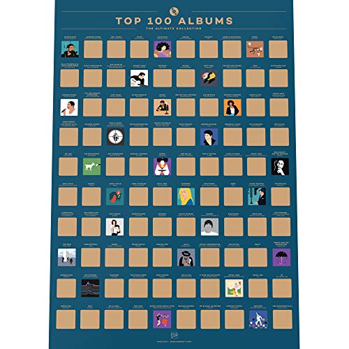 Enno Vatti 100 Albums Bucket List Scratch Off Poster - Top Musik Rubbelkarte (42 x 59,4 cm) Scratch Posters & Art Prints Bucket List für das beste Suic-Album not anime merch von Enno Vatti