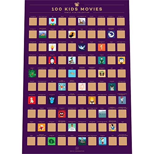 Enno Vatti 100 Kids Movie Scratch Off Poster - Top Family Films of All Time Liste (16,5 x 23,4 Zoll) von Enno Vatti