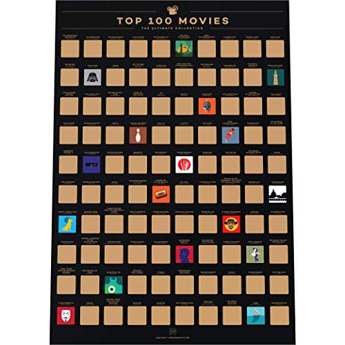 Enno Vatti Top 100 Filme Scratch Off Poster | Filmposter 42 x 60 cm | Rubbelposter Movie Bucket List | Film Poster als Geschenk für Kino Fans | Filmplakat zum rubbeln von Enno Vatti