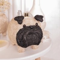 Chibi Mops Hund Topf | Handgemachter Korb Planter Niedliches Haustier-Liebhabergeschenk Kunst Kleiner Dekor 100% Handgefertigte Haustierkunst von EnnobleStudio