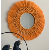 Spiegel, Boho Makramee Großer Makramee, Dekor, Wohnzimmer Spiegel von Enovideco