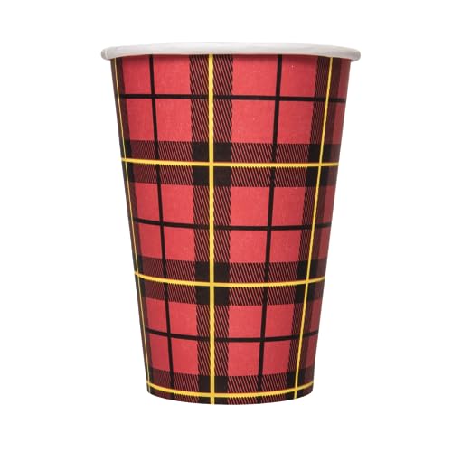 Enpack 1000 Schwarz/Rote Pappbecher 180 ml aus Kraftpapier - Kaffeebecher to go zum servieren von Tee, Kaffee, Glühwein oder anderen Getränken - Coffee To Go Becher von Enpack