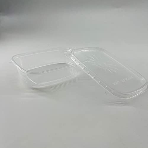 Enpack 250 Stück Feinkostbecher mit Deckel 125ml transparent - Salatbecher aus PP - Dressing Becher eckig - Verpackungsbecher - Salatschale - Soßenbecher von Enpack