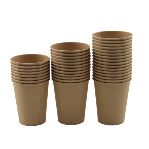 Enpack 400 Kaffeebecher braun 80mm - einweg kaffeetassen mit 200ml/8oz Füllmenge - Hitzebeständige to Go Becher - Recycelbare cafe to go becher für Kaffee/Tee/Kakao -Kraftpapier von Enpack
