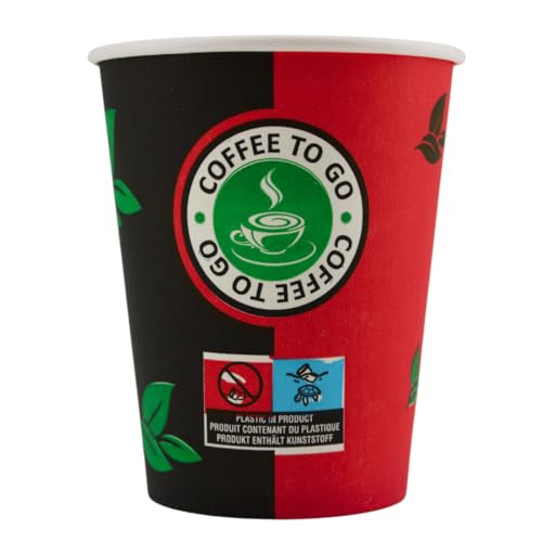 Enpack - 400 Kaffeebecher mit Deckel - 200ml/8oz - Ökologische kompostierbare Trinkbecher - Hitzebeständige To Go Becher - Recycelbar Einwegbehälter für Kaffee/Tee/Kakao von Enpack