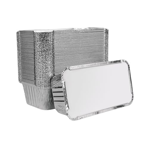 Enpack Aluschale R14/901L - Aluschalen mit Deckel 22x12x5,5 cm - Menüschale - 940 ml Füllmenge - Form für Lebensmittel - Grillschalen - Einwegverpackungen - Einmalbehälter für Pasta (100, mit Deckel) von Enpack