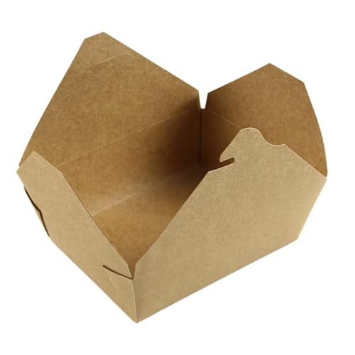 Enpack Bio Snack Boxen in braun 1000 ml aus robustem Kraftpapier 200 Stk - Stapelbare, wiederverschließbare, nachhaltige Nudelbox für den Transport von Asia Nudeln und anderen Take-Away-Gerichten von Enpack
