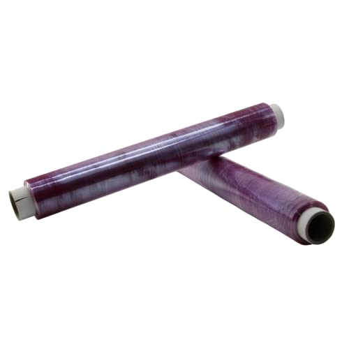 Enpack Frischhaltefolie Lila 45cm aus PE - 4 Rollen - 300 m lang - Großrollen Klarsichtfolie reißfest - Plastik Profi-Rollen von Enpack