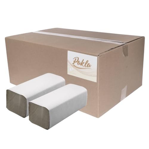 Enpack Pakla - 5000 Blatt Papierhandtücher Grau - 1-lagig 25 x 23 cm ZZ-Falz Natur- All Zweck Papiertücher - Spender tauglich - Einweghandtücher - Einmalpapier - Einweg Faltpapier Einmalhandtücher von Enpack