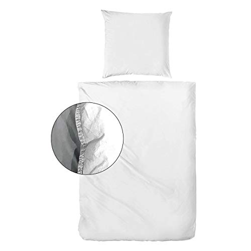 Enrico Coss Bettwäsche Stonewashed Weiss, Kissenbezug einzeln 80x80 cm von Enrico Coss