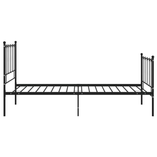 Enshey-Bett, schwarzer Rahmen – Einzelbett, 100 x 200 cm, Matratzenbasis, stabiles und elegantes Design]-Schwarz(100 x 200 cm) von Enshey