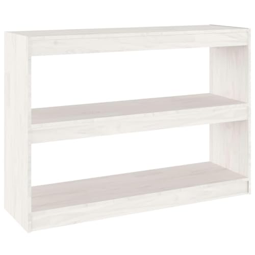 Enshey Massivholz-Bücherregal-Raumteiler – für Regalmöbel aus wei Kiefernholz für stilvolle Raumtrennung 100 x 71,5 cm-Weiß(100 x 30 x 71,5 cm) von Enshey
