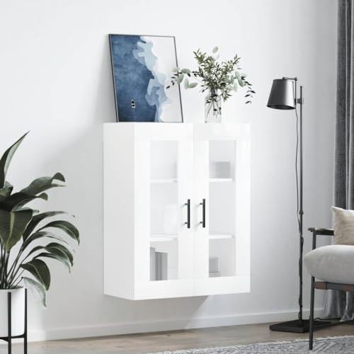 Enshey-Schrank – Hochglanzweiß, 69,4 x 90 cm, moderner, montierter Stauraum, zeitgenössisches Design-Weiß von Enshey