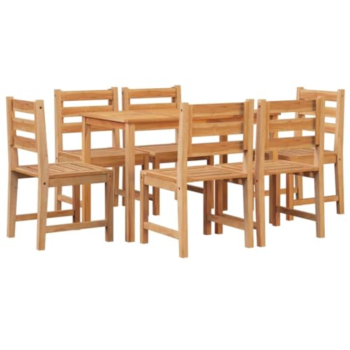 [Produkt: Enshey 7-teilige Garten-Essgruppe aus massivem Teakholz] – Outdoor-Essgruppe mit Tisch und Stühlen(120 cm Tischl?nge) von Enshey