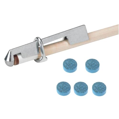 Reparaturwerkzeug für Pool-Queue-Spitzen + 5 Klebe-Billard-Queue-Spitzen-Set – 10 mm Durchmesser, einfache Klemmung zum Austausch – von Enshey