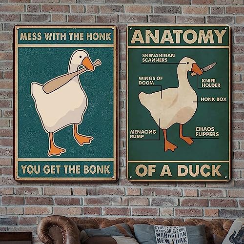 Duck Goose Decor Funny Signs Cute Animal Poster, 2Pcs Retro Tin Sign - Mess with The Honk You Get The Bonk & Anatomy of A Goose - 30 x 20 cm Goose Decor Untitled Goose Game Merch Duck Goose Decor Funny Signs Cute Animal Poster, 2Pcs Retro Tin Sign - Mess with The Honk You Get The Bonk & Anatomy of A Goose - 30 x 20 cm Goose Decor Untitled Goose Game Merch von Ensound