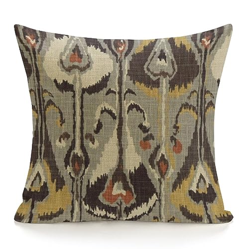 Ensound 17 Ikat-Muster-Ideen, Ikat-Muster, Überwurf-Kissenbezüge für Couch, Sofa, Heimdekoration, solides gefärbtes, weiches Leinen, 45 x 45 cm von Ensound