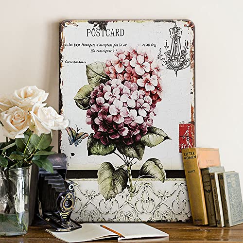 Französisches Landdekor Blumenkunst Retro Wanddekoration Blechschilder 30 x 20 cm Vintage Küche Dekor Kaffee Bar Dekor Metallschild von Ensound