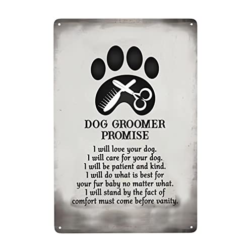 Hundefriseur Versprechen Vintage-Blechschild, Geschenk für Hundefriseur, Hundepflegesalon-Dekoration, Hundefriseur-Salon-Poster, Wohnzimmer, Wanddekoration, Schlafzimmer, Art Deco, Blechschild, 50,8 x Hundefriseur Versprechen Vintage-Blechschild, Geschenk für Hundefriseur, Hundepflegesalon-Dekoration, Hundefriseur-Salon-Poster, Wohnzimmer, Wanddekoration, Schlafzimmer, Art Deco, Blechschild, 50,8 x von Ensound