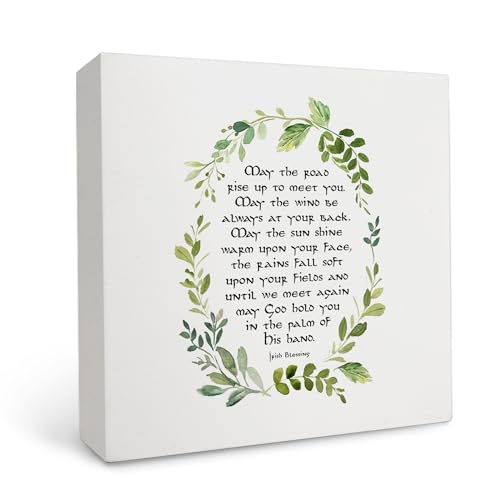 Irish Blessing Holzschild – Irish Blessing Holzkistenschild für Heimdekoration, irischer Segen, Holzkistenschild, irische Dekoration, Hochzeitsdekorationen, 12,7 x 12,7 cm von Ensound
