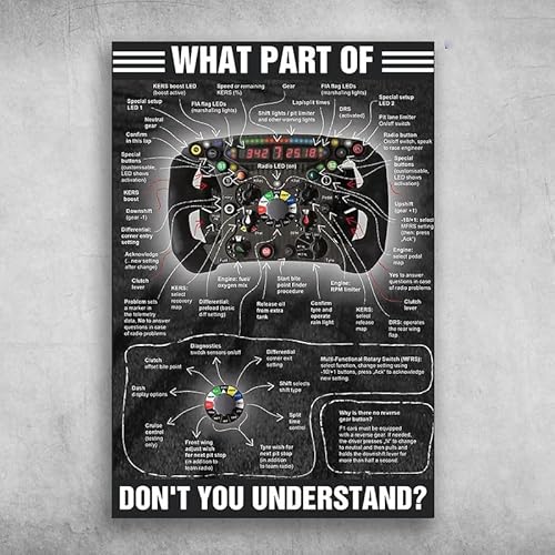 Lustiges Blechschild F1 Auto Racing Wissen What part of don't you understand Metallschild Bar Pub Garage Diner Cafe Home Wanddekoration Kunst Poster Retro Vintage Blech Metall 20 x 30 cm von Ensound