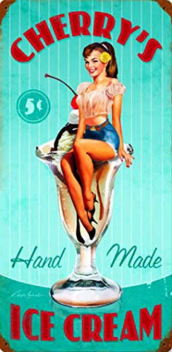 Vintage Cherry's Ice Cream Pin Up Girl Sexy Girl Man Cave Metal Tin Sign Home Bar Kitchen Restaurant Wall Deocr Plaque Signs 30 x 20 cm Vintage Cherry's Ice Cream Pin Up Girl Sexy Girl Man Cave Metal Tin Sign Home Bar Kitchen Restaurant Wall Deocr Plaque Signs 30 x 20 cm von Ensound