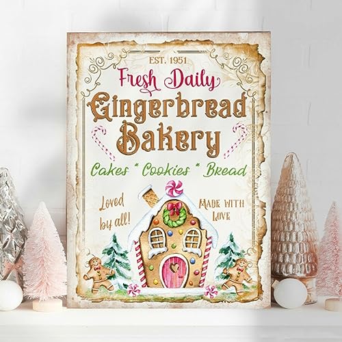 Metall Blechschilder Lebkuchen Bäckerei Schild Wanddekoration Lebkuchen Plätzchen Schild Urlaub Druck Dekoration Weihnachten Party Schild Sweet Treats 20 x 30 cm Plaque von Ensound