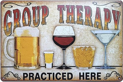 Vintage Group Therapy Vintage Metall Blechschilder Retro Garage Schilder für Männer Wanddekorationen Altes Auto Shop Poster Öl- und Tankstelle Schild Man Cave Decor 30,5 x 20,3 cm von Ensound