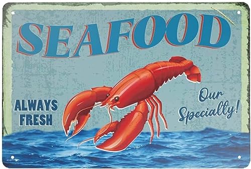 Vintage Seafood Always Fresh Vintage Metall Blechschilder Retro Garage Schilder für Männer Wanddekorationen Altes Auto Shop Poster Öl- und Tankstelle Schild Man Cave Decor 20 x 30 cm Vintage Seafood Always Fresh Vintage Metall Blechschilder Retro Garage Schilder für Männer Wanddekorationen Altes Auto Shop Poster Öl- und Tankstelle Schild Man Cave Decor 20 x 30 cm von Ensound