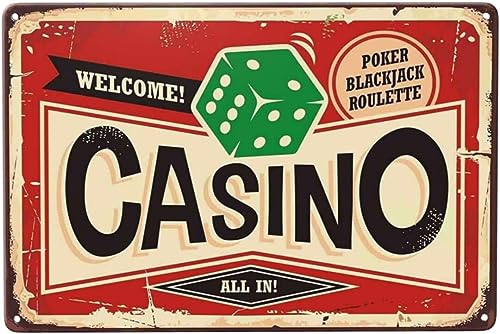 Vintage Willkommen Casino Vintage Metall Blechschilder Retro Garage Schilder Für Männer Wanddekorationen Altes Auto Shop Poster Öl Und Tankstelle Schild Man Cave Decor 30x20cm Vintage Willkommen Casino Vintage Metall Blechschilder Retro Garage Schilder Für Männer Wanddekorationen Altes Auto Shop Poster Öl Und Tankstelle Schild Man Cave Decor 30x20cm von Ensound