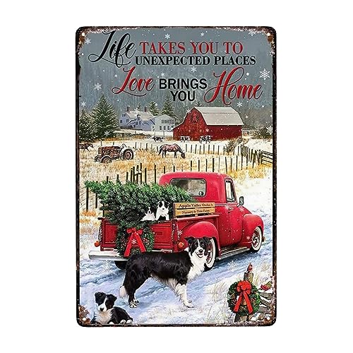 Weihnachtsdekoration, Retro-Metallschild, Border Collie Life Takes You To Unexpected Places Merry Christmas, Vintage-Blechschild "Merry Christmas" für Plakat, Poster, Café, Wandkunst, 30,5 x 20,3 cm Weihnachtsdekoration, Retro-Metallschild, Border Collie Life Takes You To Unexpected Places Merry Christmas, Vintage-Blechschild "Merry Christmas" für Plakat, Poster, Café, Wandkunst, 30,5 x 20,3 cm von Ensound