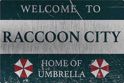 Welcome to Raccoon City Schild Lustiges Spiel-Memorabilien Junge Geschenke Home Yard Schild Dekor 30,5 x 20,3 cm (043) von Ensound
