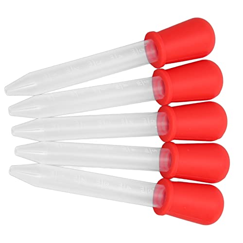 DIY Pipette, Transferpipetten 1 Milliliter bis 5 Milliliter Sichere Verwendung für die Lebensmitteldekoration für ätherisches Öl(rot) von Entatial