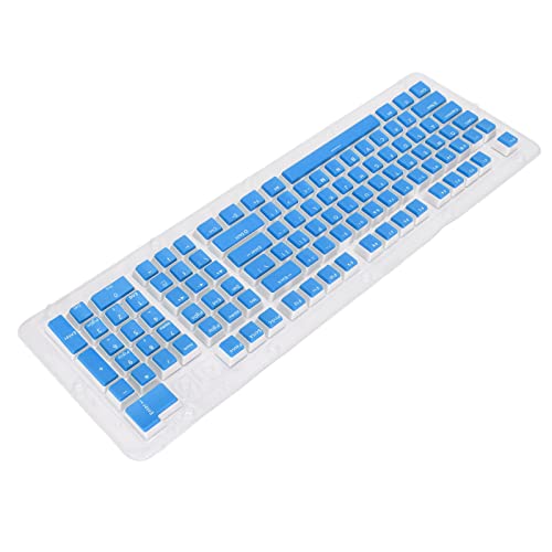 Ersatz-Tastenkappen, OEM-Höhe Tastatur-Tastenkappen Einfach zu ersetzen Farbe Dauerhaft gutes Tippgefühl für 108 Tastaturen für 87 Tastaturen(Blau Weiss) von Entatial